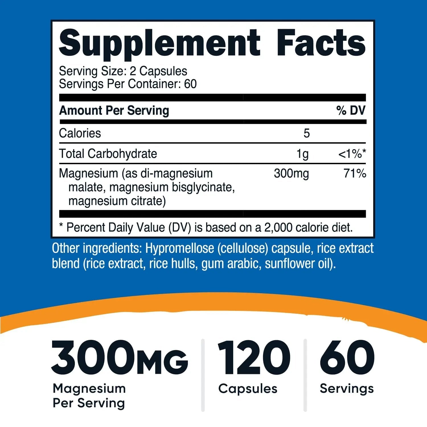 Nutricost Triple Magnesium Complex (300mg, 120 Capsules) - from Di-Magnesium Malate, Bisglycinate and Citrate, 60 Servings - TrustMedUSA