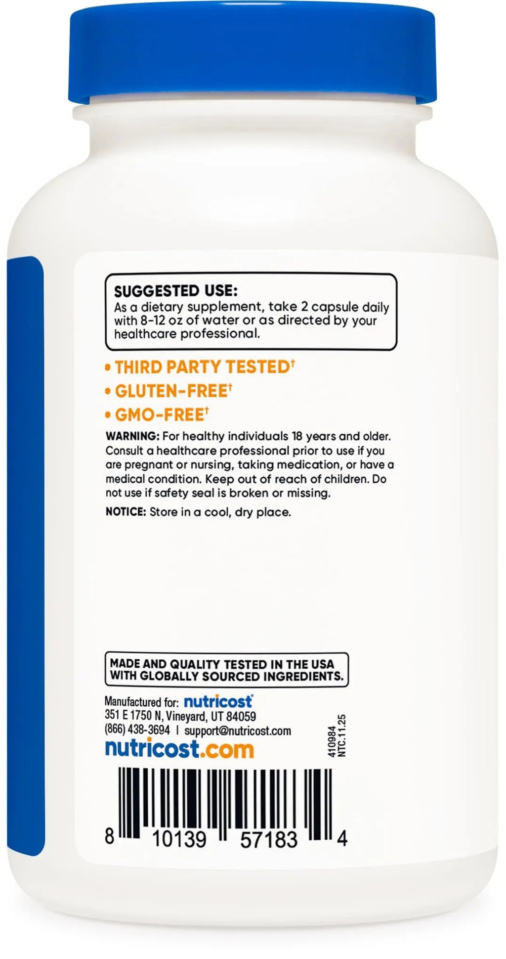 Nutricost Triple Magnesium Complex (300mg, 120 Capsules) - from Di-Magnesium Malate, Bisglycinate and Citrate, 60 Servings - TrustMedUSA