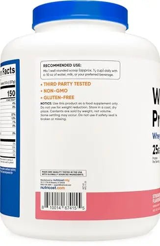 Nutricost Whey Protein Concentrate (Strawberry Milkshake) 5LBS - Gluten Free - TrustMedUSA