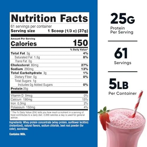 Nutricost Whey Protein Concentrate (Strawberry Milkshake) 5LBS - Gluten Free - TrustMedUSA