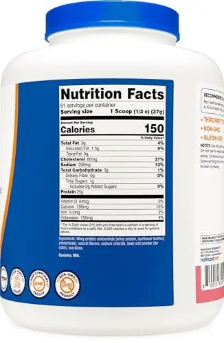 Nutricost Whey Protein Concentrate (Strawberry Milkshake) 5LBS - Gluten Free - TrustMedUSA