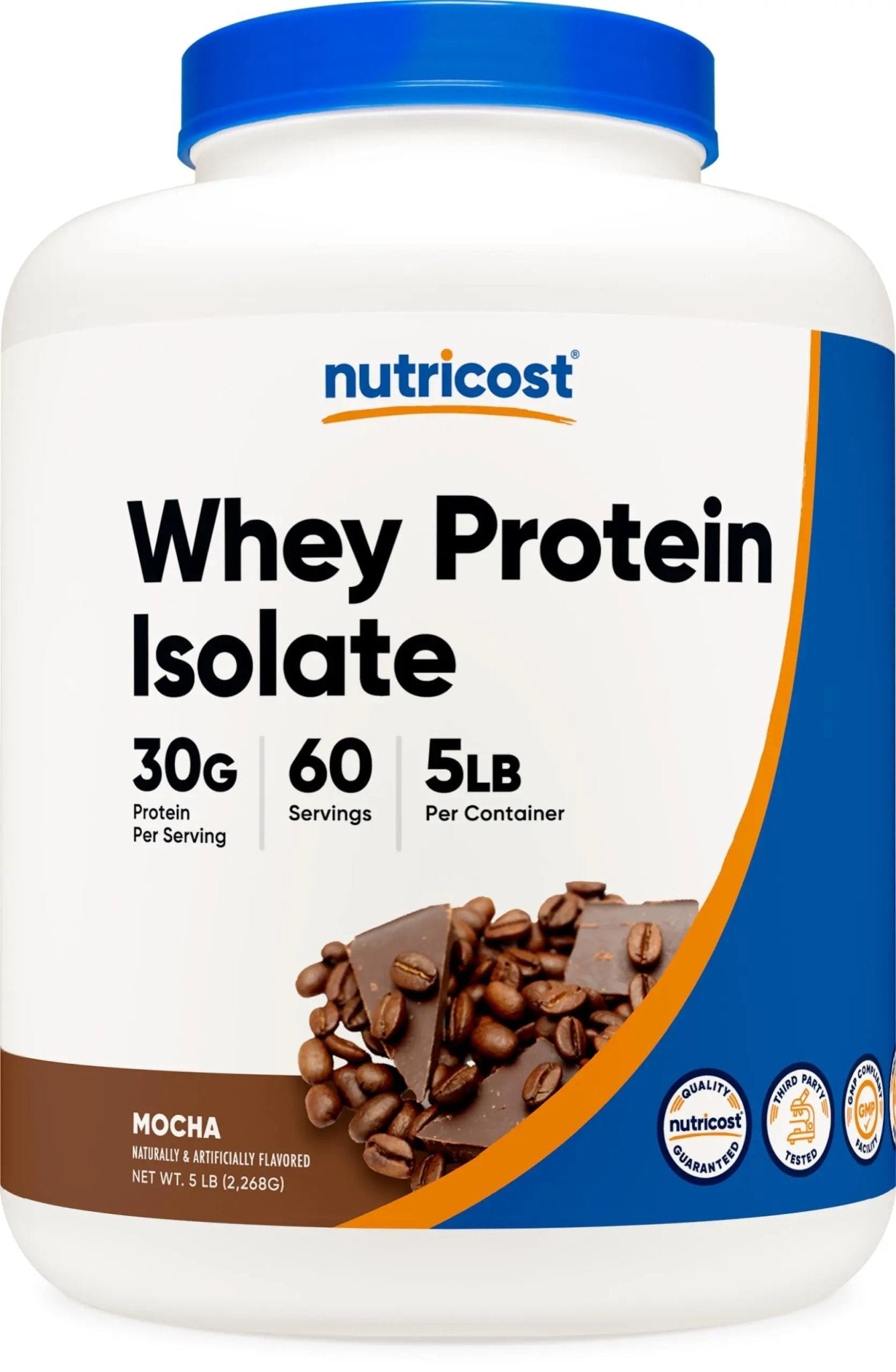 Nutricost Whey Protein Isolate (Mocha) 5LBS - Gluten Free & Non-GMO - TrustMedUSA