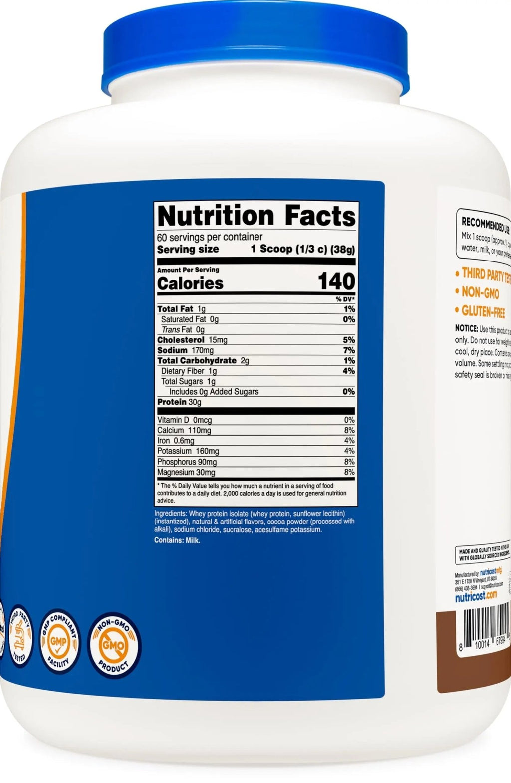 Nutricost Whey Protein Isolate (Mocha) 5LBS - Gluten Free & Non-GMO - TrustMedUSA