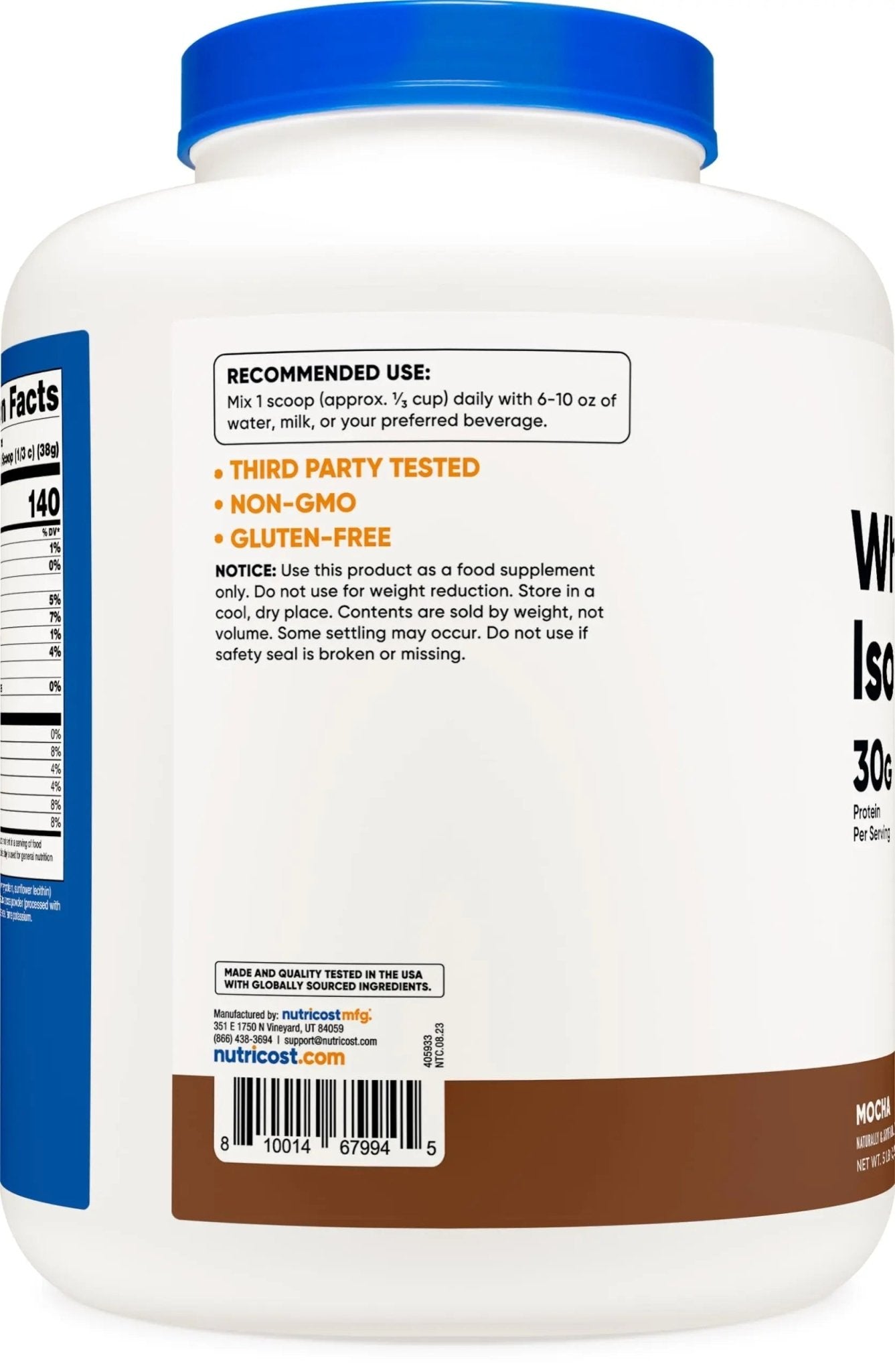 Nutricost Whey Protein Isolate (Mocha) 5LBS - Gluten Free & Non-GMO - TrustMedUSA