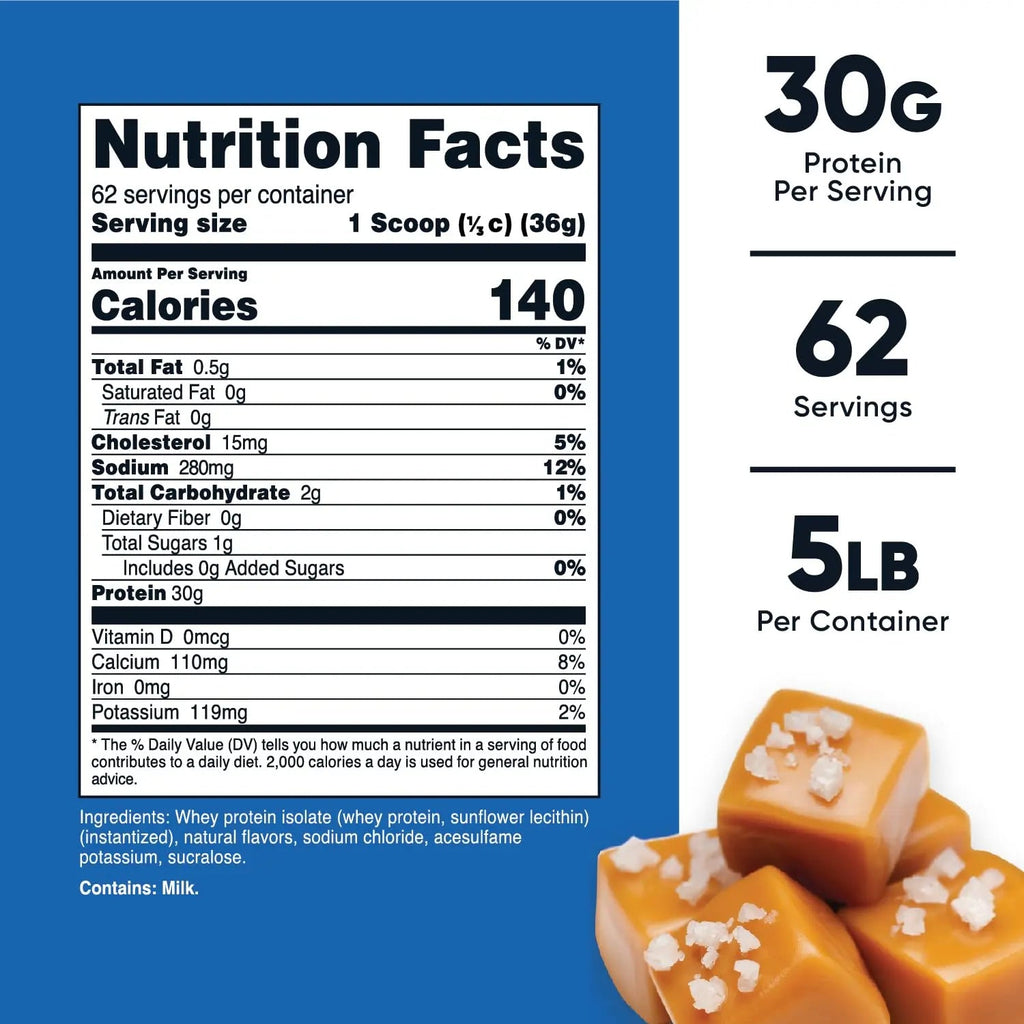 Nutricost Whey Protein Isolate (Salted Caramel, 5LBS) - TrustMedUSA