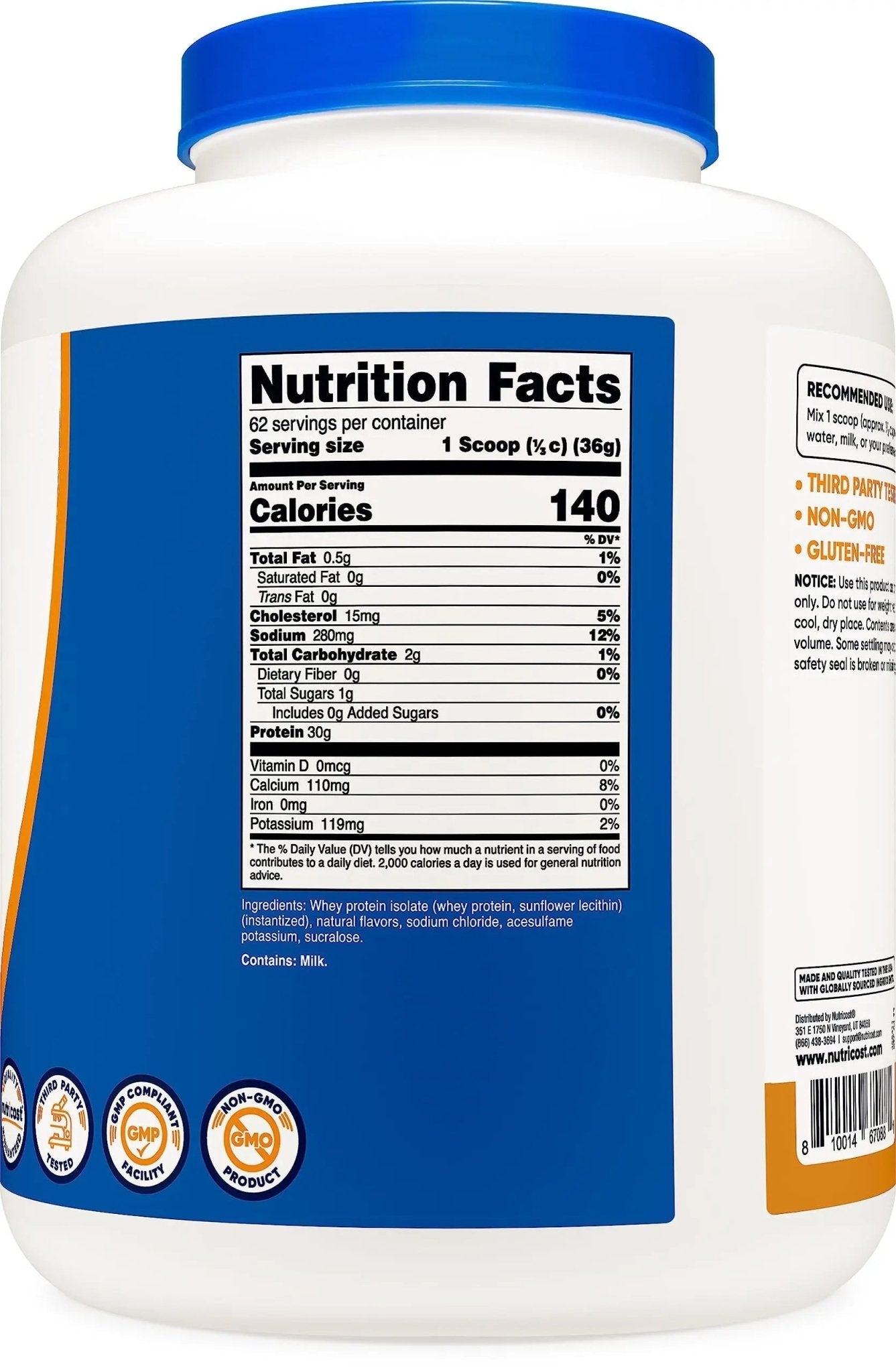 Nutricost Whey Protein Isolate (Salted Caramel, 5LBS) - TrustMedUSA