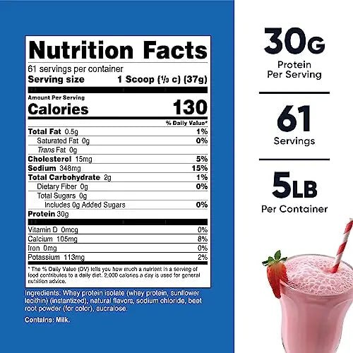 Nutricost Whey Protein Isolate (Strawberry Milkshake) 5LBS - TrustMedUSA