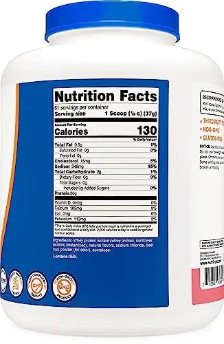 Nutricost Whey Protein Isolate (Strawberry Milkshake) 5LBS - TrustMedUSA
