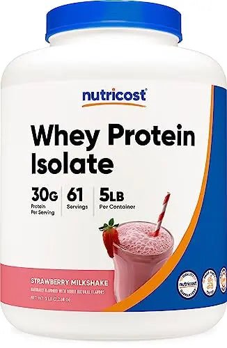 Nutricost Whey Protein Isolate (Strawberry Milkshake) 5LBS - TrustMedUSA