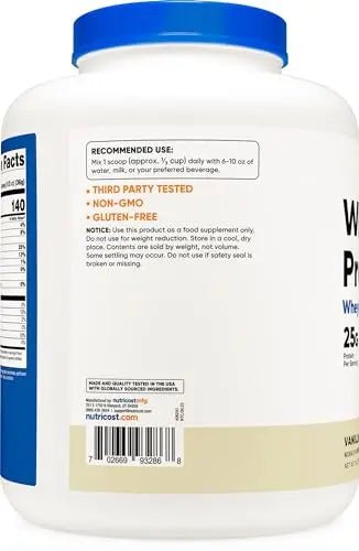 Nutricost Whey Protein Supplement Powder, Vanilla, 5 pounds - TrustMedUSA