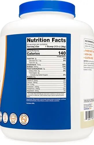 Nutricost Whey Protein Supplement Powder, Vanilla, 5 pounds - TrustMedUSA