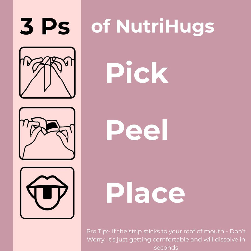 NutriHugs Daily Multivitamin Dissolving Strips - Vitamins A, B-Complex, C, D3 and K2 - 11 Essential Vitamins & Minerals - Vegan, Sugar-Free, Fast-Absorbing Oral Thin Film - Doctor-Founded - 30 Count - TrustMedUSA