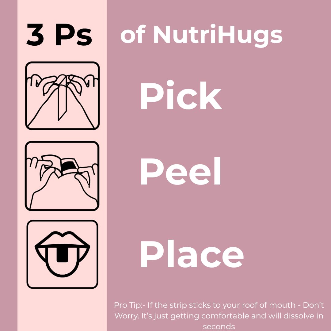 NutriHugs Daily Multivitamin Dissolving Strips - Vitamins A, B-Complex, C, D3 and K2 - 11 Essential Vitamins & Minerals - Vegan, Sugar-Free, Fast-Absorbing Oral Thin Film - Doctor-Founded - 30 Count - TrustMedUSA