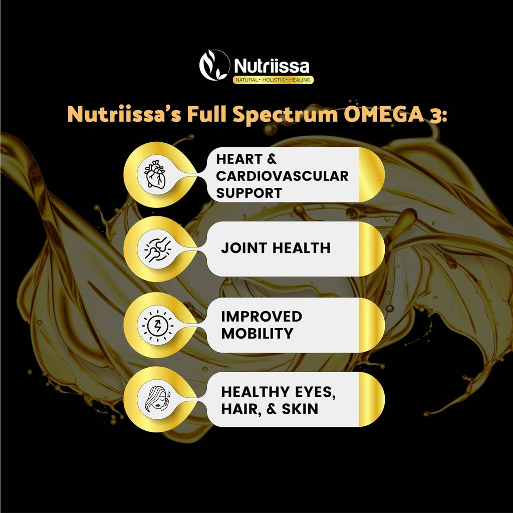 Nutriissa Omega 3 - Full Spectrum - 180 Count - High Concentrate Formula Fish Oil, Krill Oil - TrustMedUSA