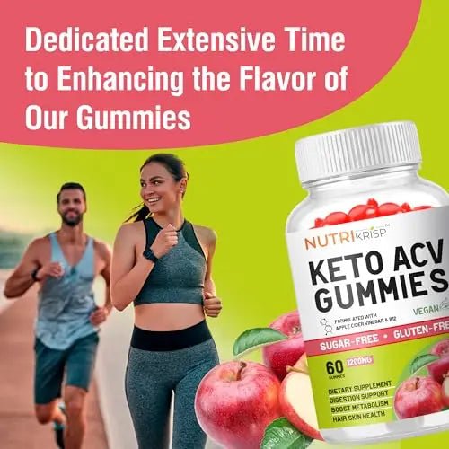NutriKrisp Organic Keto ACV Gummy for Weight Loss - Sugar & Gluten Free Apple Cider - TrustMedUSA