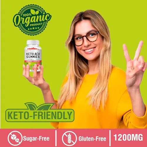 NutriKrisp Organic Keto ACV Gummy for Weight Loss - Sugar & Gluten Free Apple Cider - TrustMedUSA
