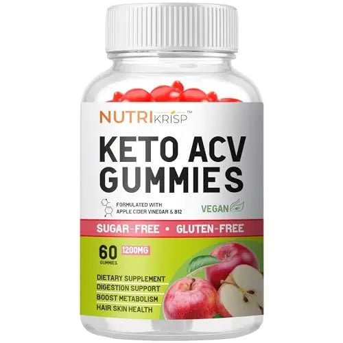 NutriKrisp Organic Keto ACV Gummy for Weight Loss - Sugar & Gluten Free Apple Cider - TrustMedUSA