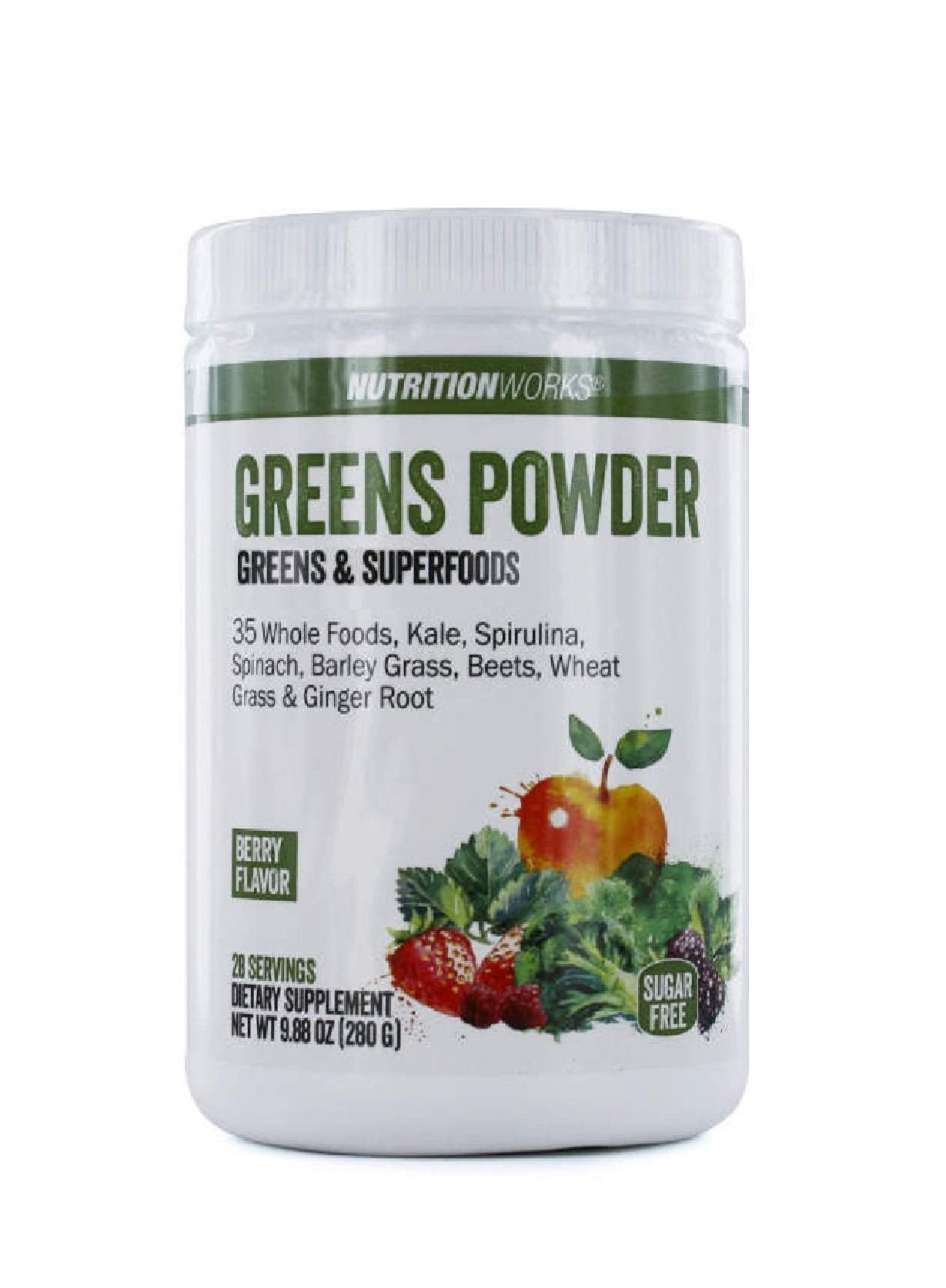 Nutrition Works Greens Powder Greens & Superfoods - Berry Flavor - 9.88 Oz (20 Servings) - TrustMedUSA