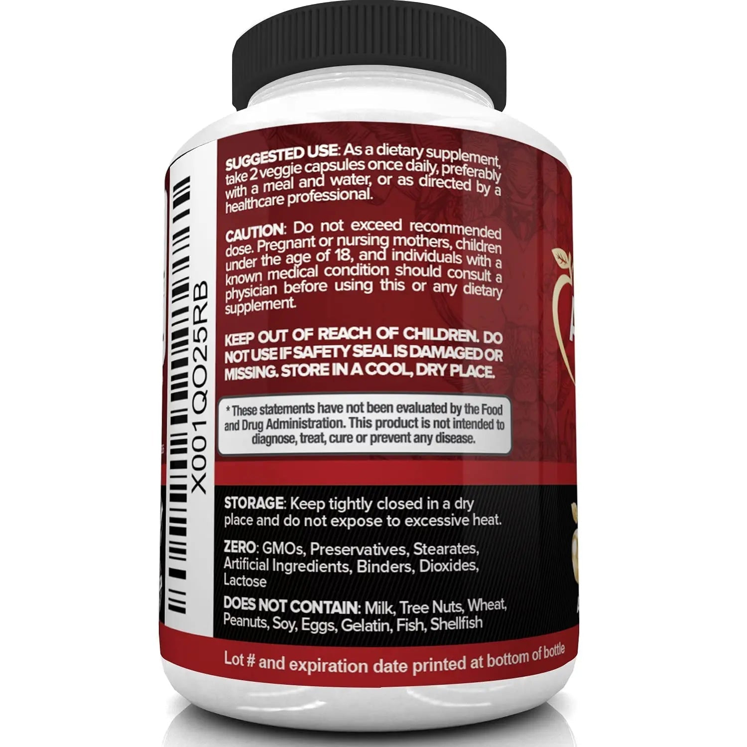 Nutrivein Apple Cider Vinegar Capsules with Mother - 1600mg - 120 Vegan - TrustMedUSA