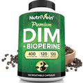 Nutrivein Premium DIM Supplement 400 mg Daily - 120 Servings (120 Capsules): Diindolylmethane for Women and Men - Plus Bioperine - Estrogen Supplement - Menopause and Middle Age Support - TrustMedUSA