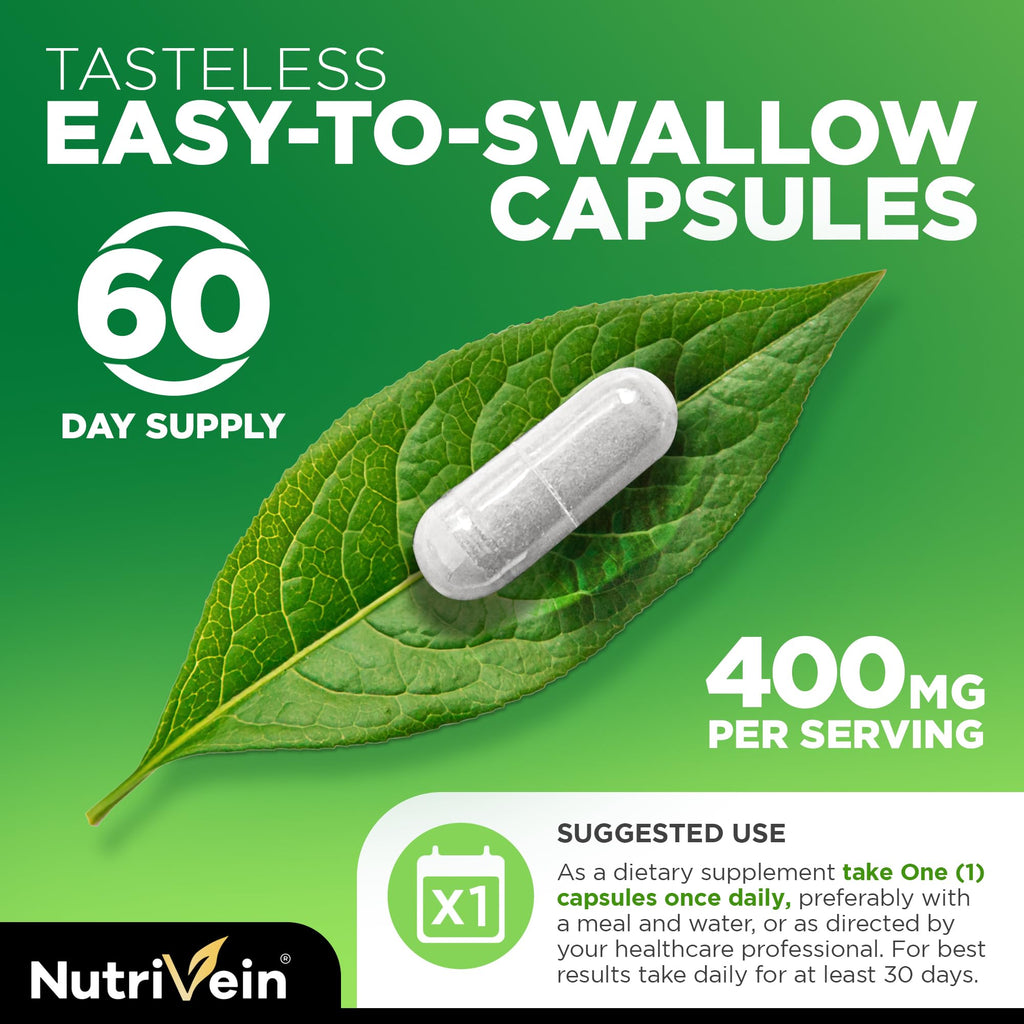 Nutrivein Premium DIM Supplement 400 mg Daily - 120 Servings (120 Capsules): Diindolylmethane for Women and Men - Plus Bioperine - Estrogen Supplement - Menopause and Middle Age Support - TrustMedUSA