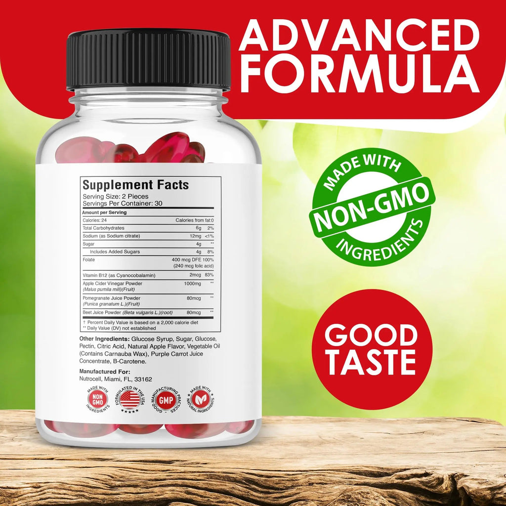 Nutrocell Simpli Health ACV Ketos Gummies Keto Apple Cider Vinegar 1050mg, Simplihealth - TrustMedUSA