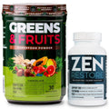 Nutrology Greens & Fruits Powder-Naturally Sourced Superfood, Chocolate (30 Servings) Zen Natural Magnesium Supplement (30 Servings) - TrustMedUSA