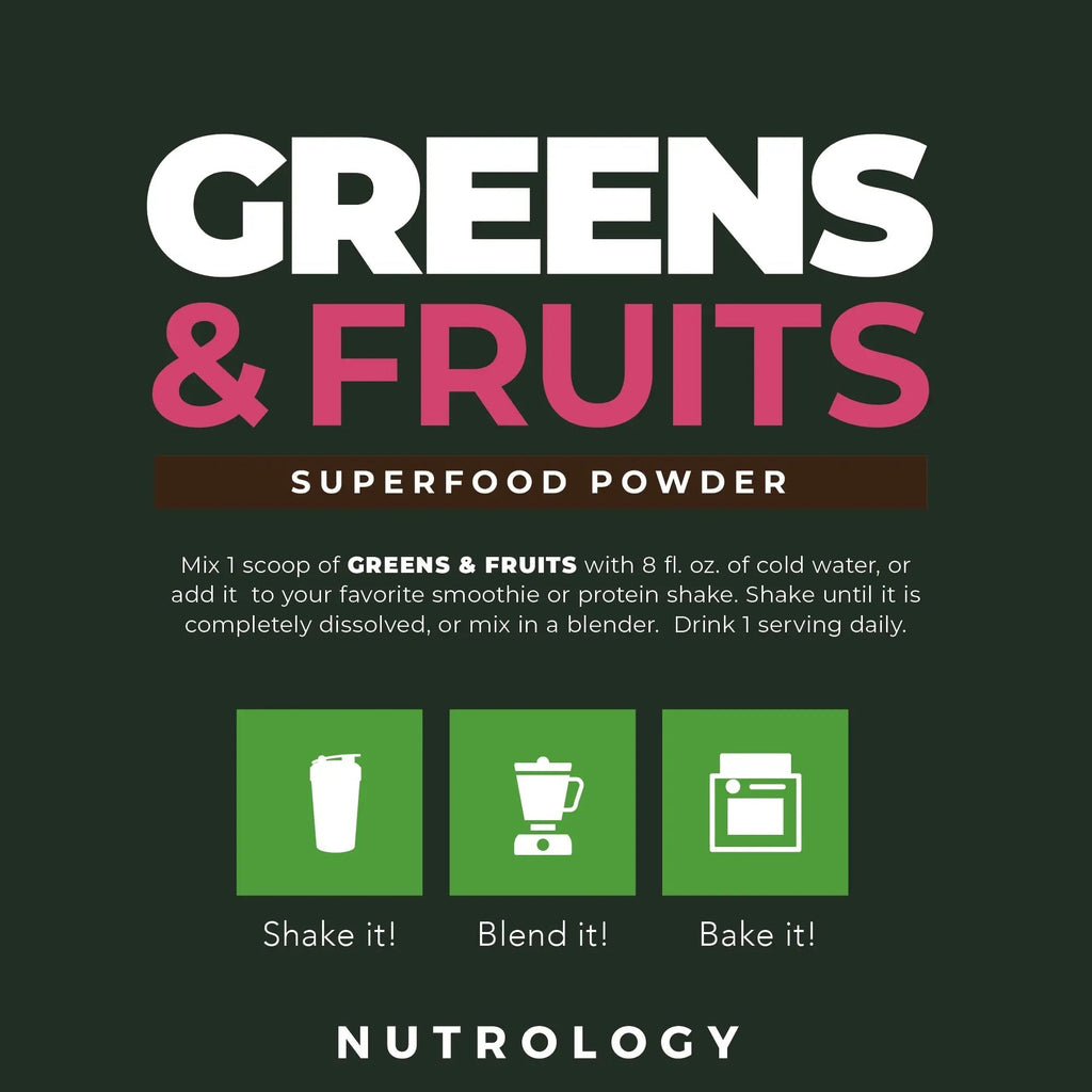 Nutrology Greens & Fruits Powder-Naturally Sourced Superfood, Chocolate (30 Servings) Zen Natural Magnesium Supplement (30 Servings) - TrustMedUSA