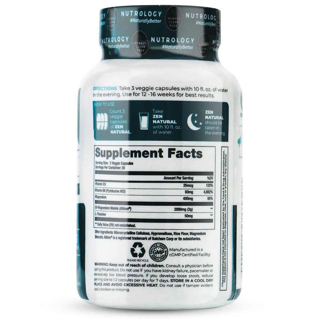 Nutrology Greens & Fruits Powder-Naturally Sourced Superfood, Chocolate (30 Servings) Zen Natural Magnesium Supplement (30 Servings) - TrustMedUSA
