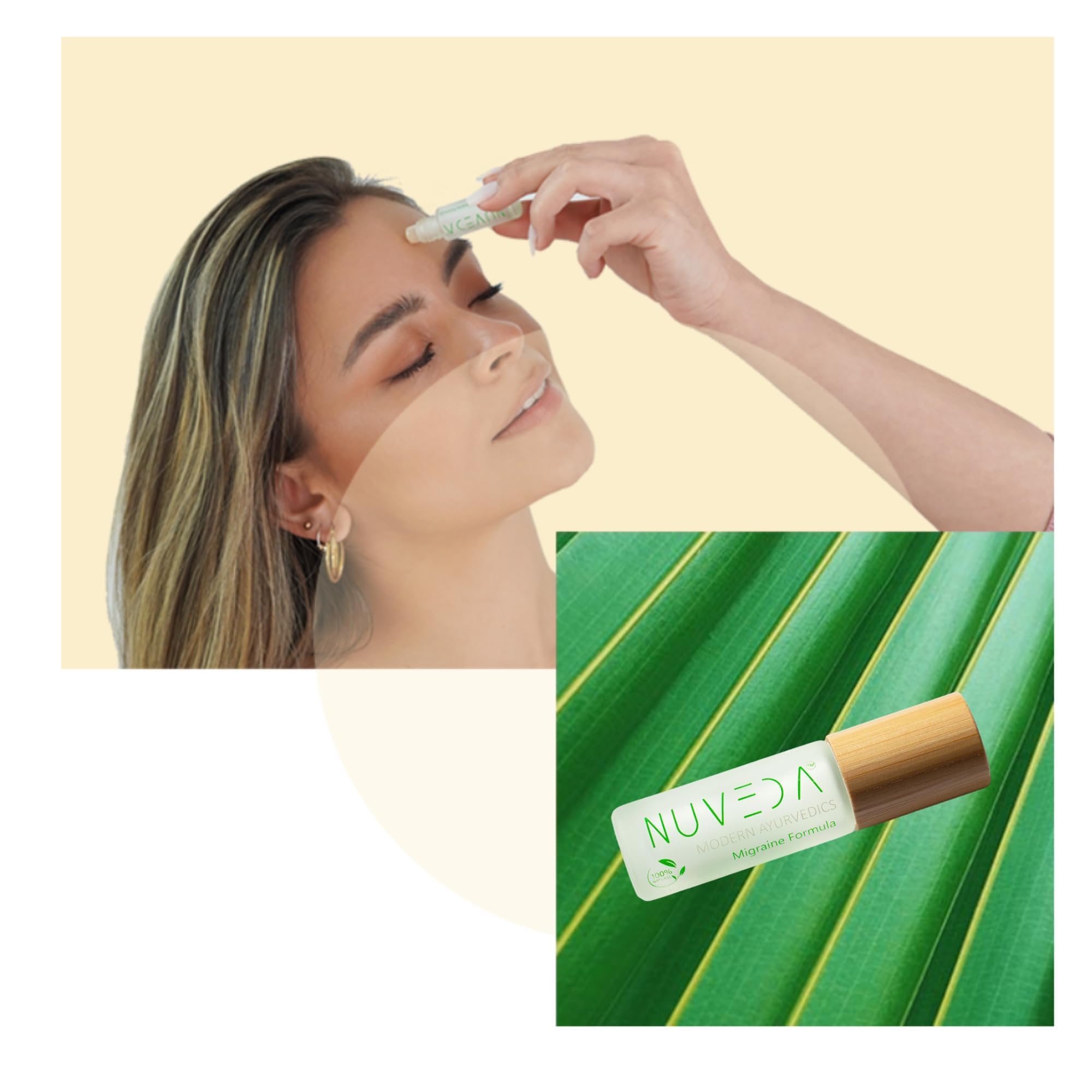 NUVEDA® Advanced Migraine Formula - All Natural Headache Stick | Modern Ayurvedic, Roll On Stick | Therapeutic Grade Essential Oil Aromatherapy | Made in USA - TrustMedUSA