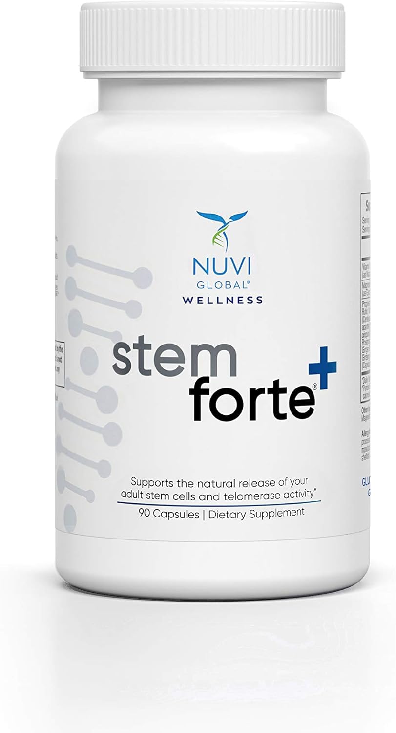 NuVi Global Stemforte Plus Stem Cell and Telomere Supplements – Cell Regeneration, Cell Growth & Telomere Support for Healthy Aging & Cellular Health – 90 Capsules for Men & Women - TrustMedUSA