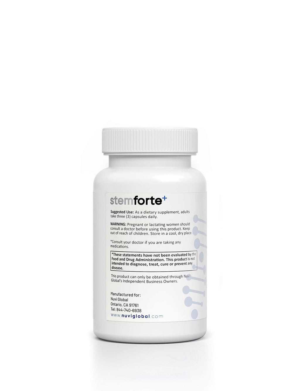 NuVi Global Stemforte Plus Stem Cell and Telomere Supplements – Cell Regeneration, Cell Growth & Telomere Support for Healthy Aging & Cellular Health – 90 Capsules for Men & Women - TrustMedUSA