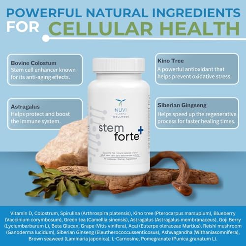 NuVi Global Stemforte Plus Stem Cell and Telomere Supplements – Cell Regeneration, Cell Growth & Telomere Support for Healthy Aging & Cellular Health – 90 Capsules for Men & Women - TrustMedUSA