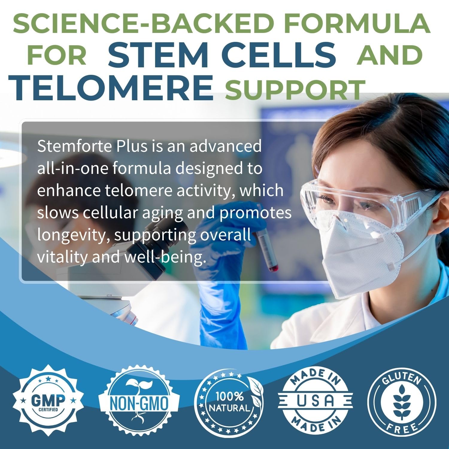 NuVi Global Stemforte Plus Stem Cell and Telomere Supplements – Cell Regeneration, Cell Growth & Telomere Support for Healthy Aging & Cellular Health – 90 Capsules for Men & Women - TrustMedUSA