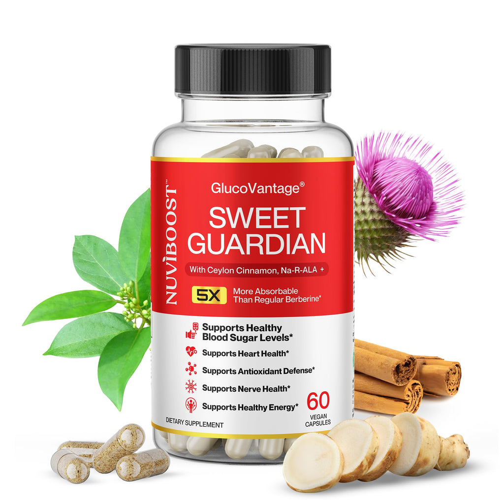 NUVIBOOST Super Dihydroberberine (GlucoVantage®) 200mg with Ceylon Cinnamon, Alpha Lipoic Acid, Selenium, Gymnema Sylvestre, Benfotiamine and Others for Overall Immunity. - TrustMedUSA