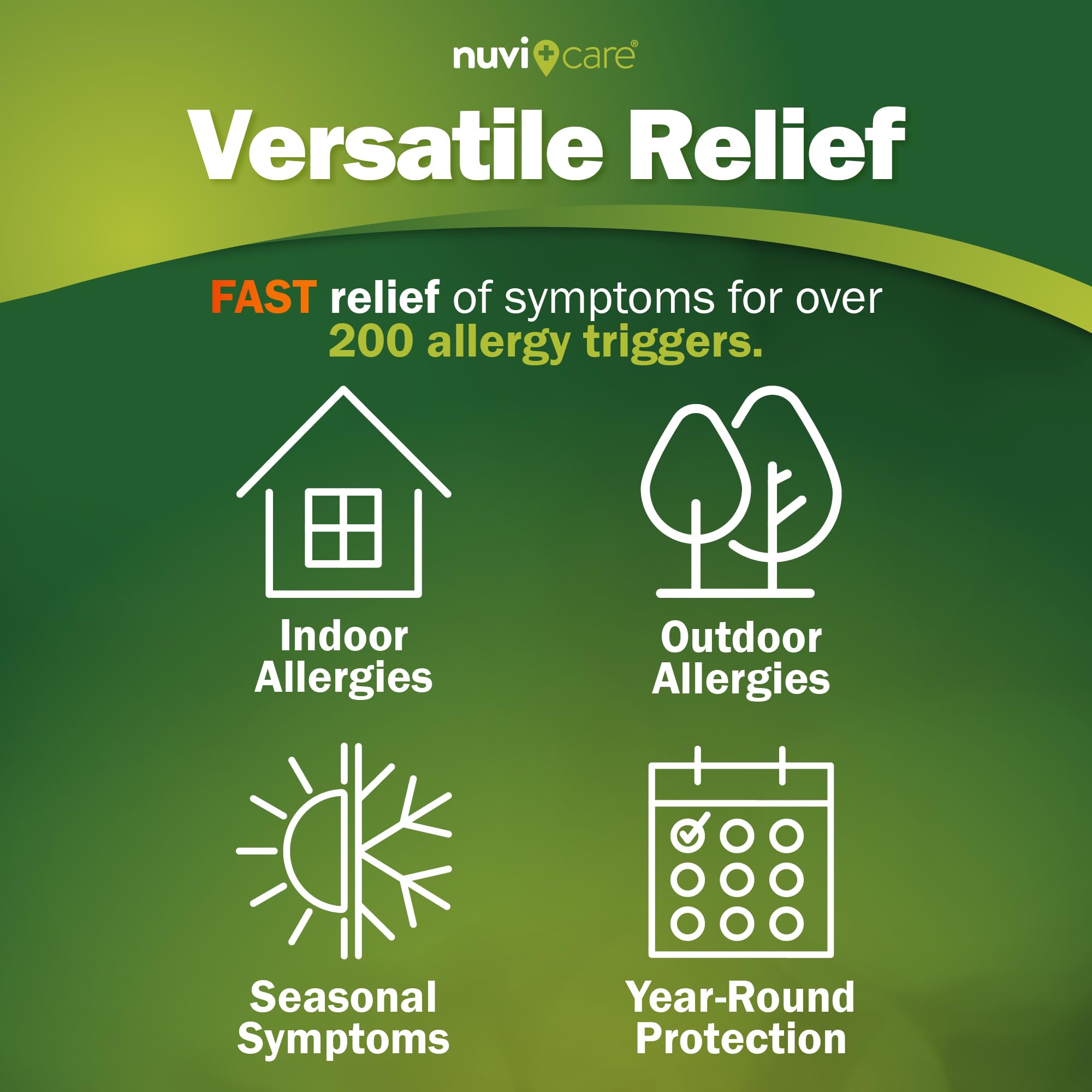 Nuvicare 24-Hour Allergy Medicine - Cetirizine Hydrochloride 10mg Tablets - Compare to the Active Ingredient in Zyrtec Antihistamine Meds - Generic Allergy Pills for All Day Allergy Relief (100 Count) - Maple Wellness Supplements