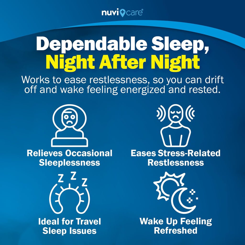 NUVICARE Maximum Strength SleepAid Soft Gels - Nighttime Sleep Aid with Diphenhydramine HCl 50mg - Non Habit Forming Sleeping Pills for Adults - Extra Strong OTC Sleep Aids for Adults (100 Count) - Maple Wellness Supplements