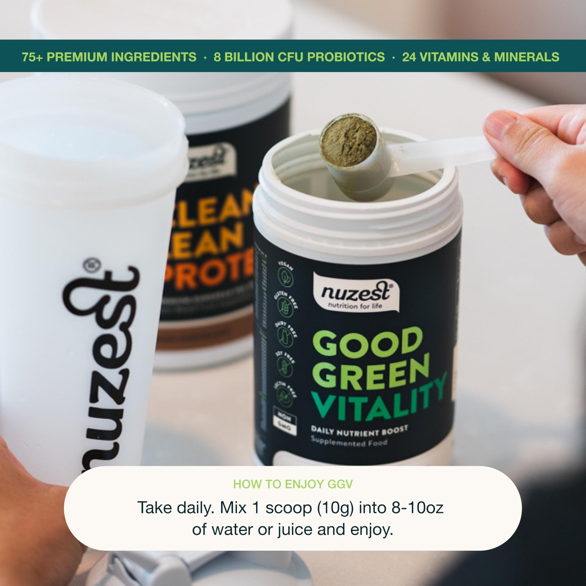 Nuzest Greens Powder Good Green Vitality – Vitamins, Minerals & Superfoods – Vegan Multivitamin Supplement (300g) - TrustMedUSA