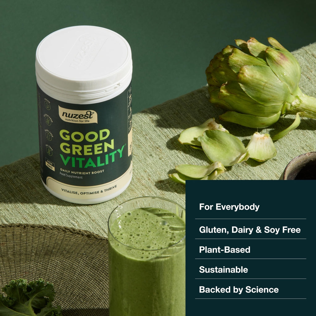 Nuzest Greens Powder Good Green Vitality – Vitamins, Minerals & Superfoods – Vegan Multivitamin Supplement (300g) - TrustMedUSA