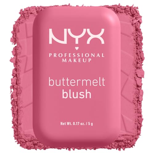 NYX PROFESSIONAL MAKEUP Buttermelt Powder Blush, Fade and Transfer-Resistant Blush, Up to 12HR Make Up Wear, Vegan Formula - For The Butta - TrustMedUSA