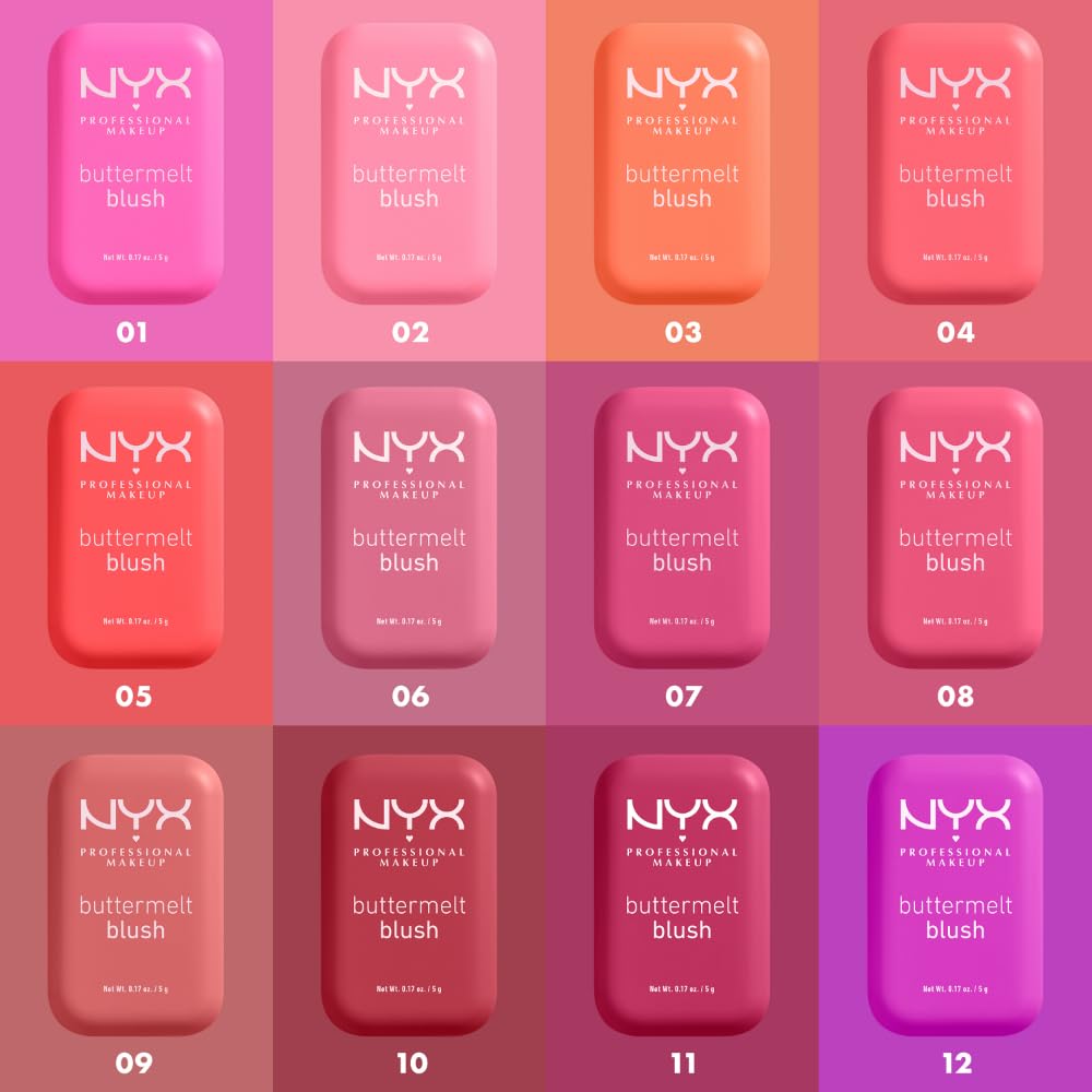 NYX PROFESSIONAL MAKEUP Buttermelt Powder Blush, Fade and Transfer-Resistant Blush, Up to 12HR Make Up Wear, Vegan Formula - For The Butta - TrustMedUSA