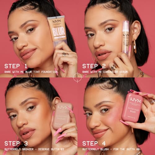 NYX PROFESSIONAL MAKEUP Buttermelt Powder Blush, Fade and Transfer-Resistant Blush, Up to 12HR Make Up Wear, Vegan Formula - For The Butta - TrustMedUSA