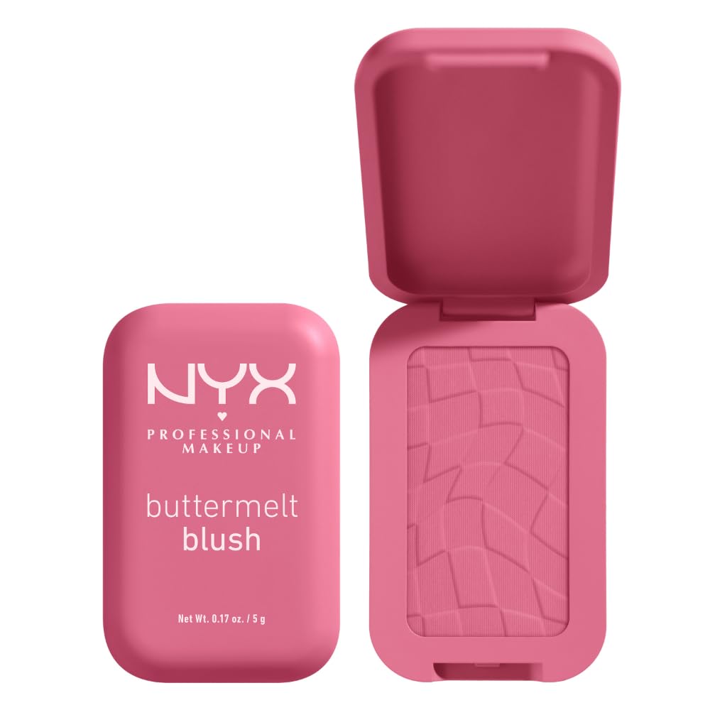 NYX PROFESSIONAL MAKEUP Buttermelt Powder Blush, Fade and Transfer-Resistant Blush, Up to 12HR Make Up Wear, Vegan Formula - For The Butta - TrustMedUSA