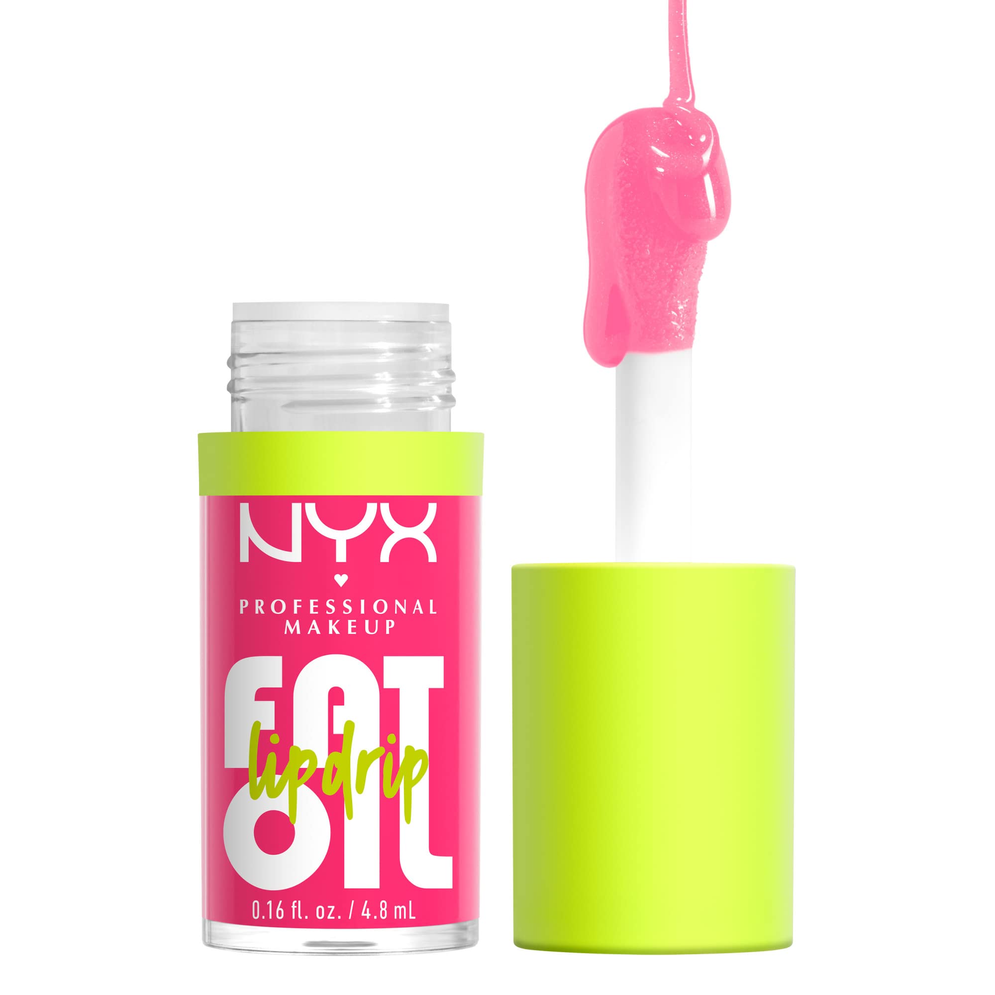 NYX PROFESSIONAL MAKEUP Fat Oil Lip Drip, Moisturizing Lip Oil Gloss, Vegan Tinted Formula, Up to 12 HR Hydration - Missed Call (Sheer Pink) - TrustMedUSA