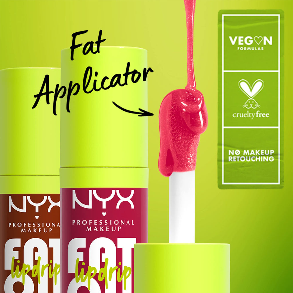 NYX PROFESSIONAL MAKEUP Fat Oil Lip Drip, Moisturizing Lip Oil Gloss, Vegan Tinted Formula, Up to 12 HR Hydration - Missed Call (Sheer Pink) - TrustMedUSA