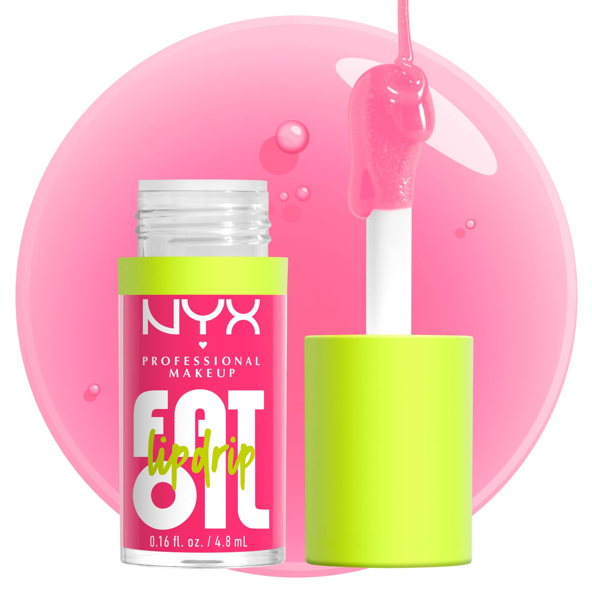 NYX PROFESSIONAL MAKEUP Fat Oil Lip Drip, Moisturizing Lip Oil Gloss, Vegan Tinted Formula, Up to 12 HR Hydration - Missed Call (Sheer Pink) - TrustMedUSA