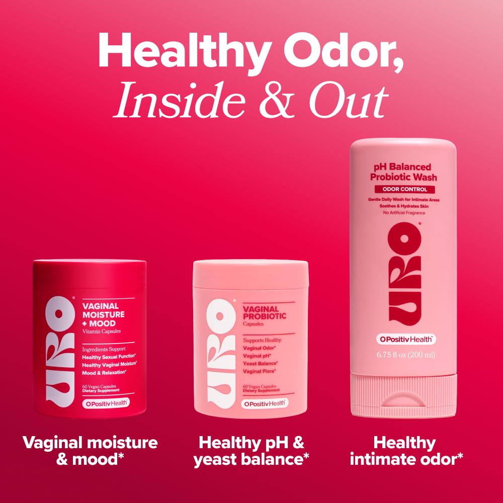 O Positiv URO Vaginal Moisture & Mood – Formulated to Support Vaginal Moisture, Mood & Relaxation – with KSM-66® Ashwagandha, Ginkgo Biloba, Mucuna pruriens, and GABA – 30 Servings - Maple Wellness Supplements