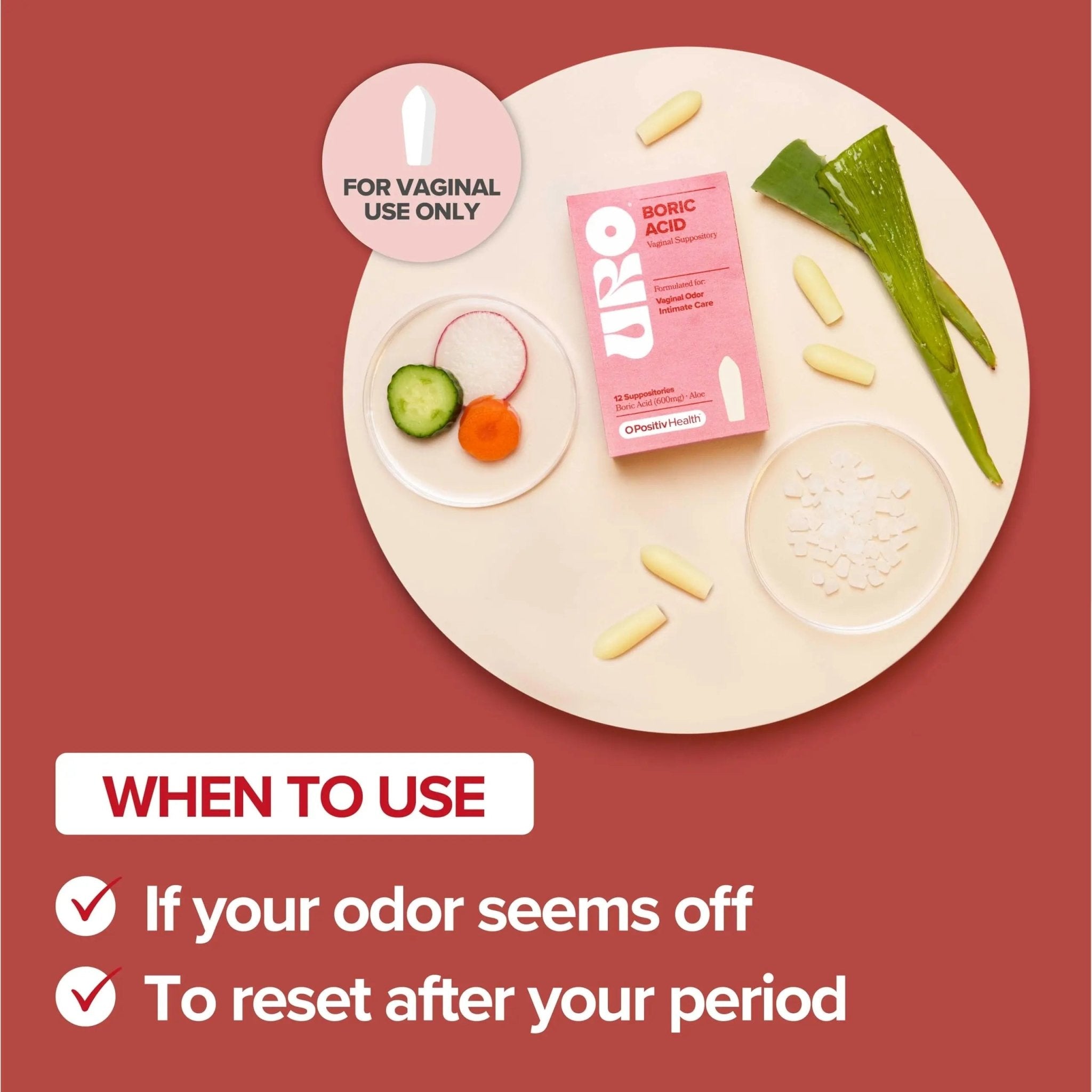 O Positiv URO Vaginal Probiotic and URO Boric Acid Vaginal Suppository Bundle - TrustMedUSA