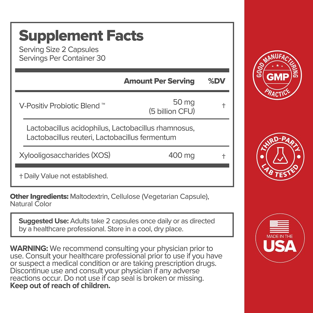O Positiv URO Vaginal Probiotics for Women pH Balance with Prebiotics & Lactobacillus – Vaginal Health Supplement – Promote Healthy Vaginal Odor & Flora, 60 Count (Pack of 1), 1 Month Supply - Maple Wellness Supplements
