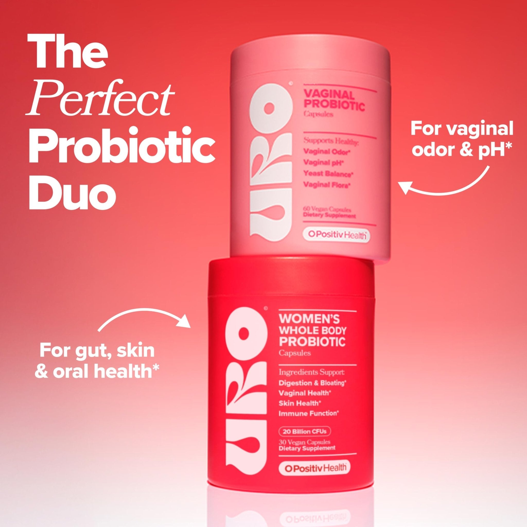 O Positiv URO Women’s Probiotic – All-in-one Probiotic for Women - Vaginal, Gut, Skin, and Oral Microbiome Health – 20B+ CFUs, Licorice Root, Dandelion – Non-GMO, Vegan, Gluten-Free – 30 Capsules - Maple Wellness Supplements